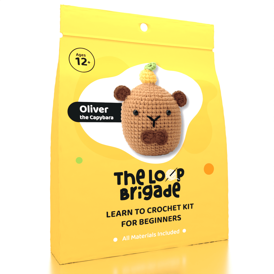 The LOOP Brigade: DIY Mini Crochet Plush Toy Complete Kit For Beginners - Oliver the Capybara